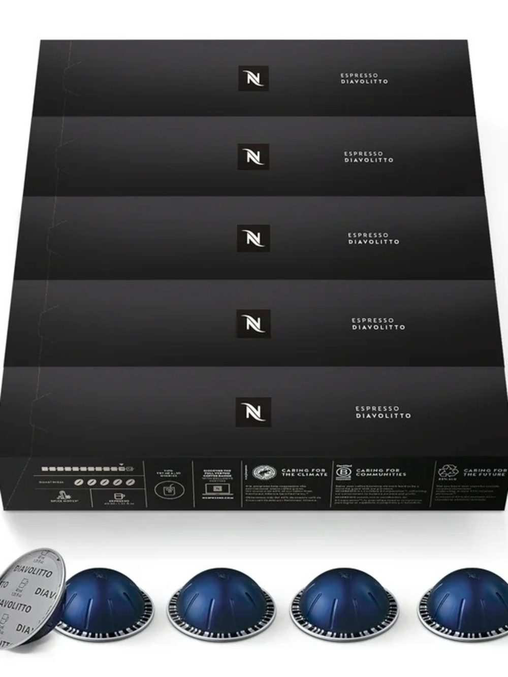 Nespresso VertuoLine Espresso, Diavolitto, New in Box 50 Count BB 5/31/26